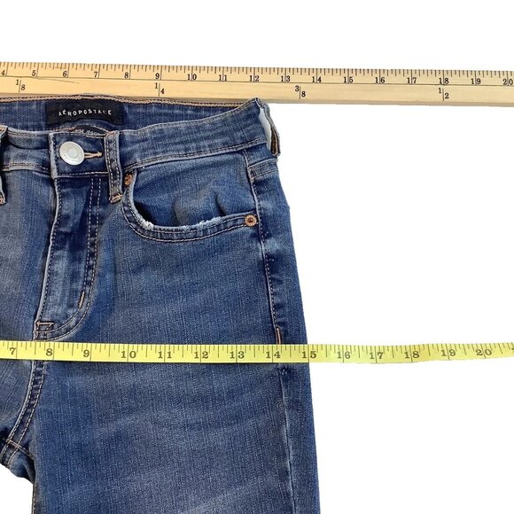Aeropostale High Rise Jegging Blue Denim Jeans Stretch Womens Size 0 - Picture 3 of 9
